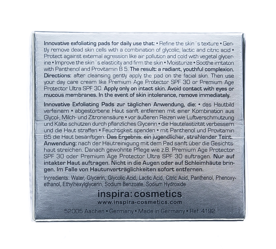 Инспира Косметикс Эксфолиирующие диски ежедневного использования с AHA-кислотами для обновления и сияния кожи AHA Radiant Complexion Pads, 40 шт (Inspira Cosmetics, Inspira Med) фото 3