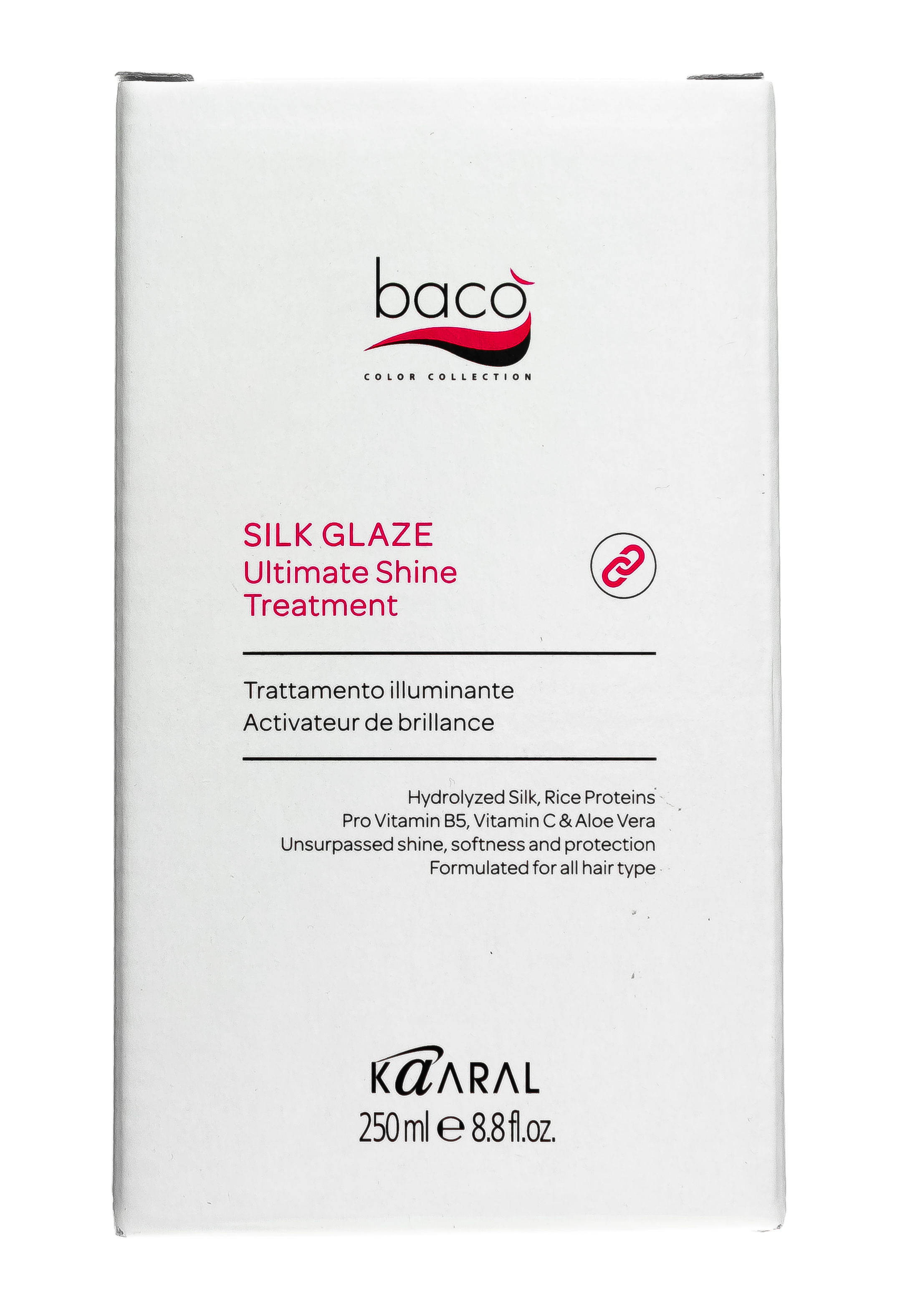 Каарал Интенсивная шелковая реконструкция Glaze Ultimate Shine Treatment, 250 мл (Kaaral, Baco) фото 1