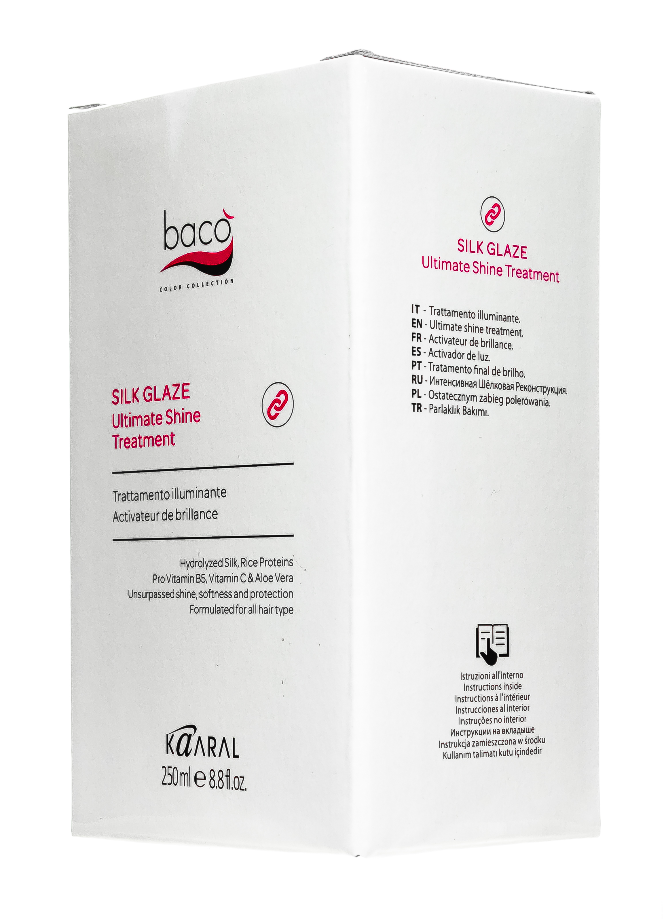 Каарал Интенсивная шелковая реконструкция Glaze Ultimate Shine Treatment, 250 мл (Kaaral, Baco) фото 2