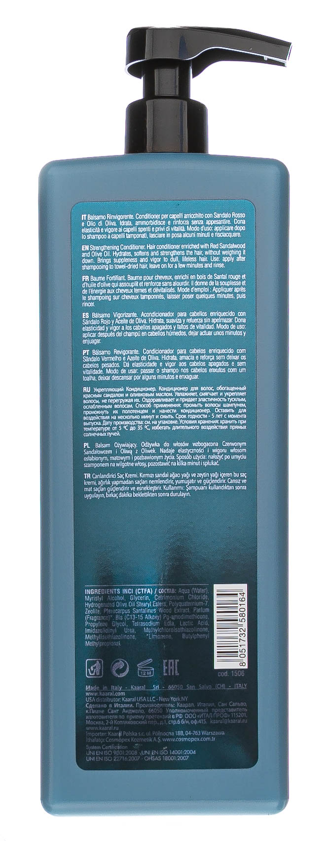 Каарал Укрепляющий кондиционер, 1000 мл (Kaaral, Manniskan) фото 2