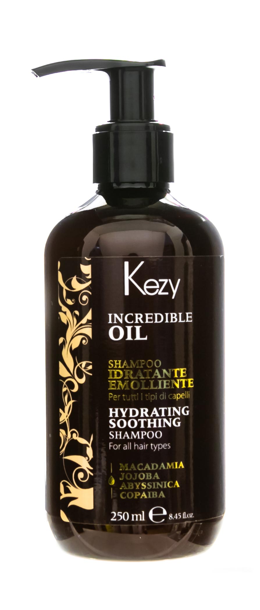 Кези Увлажняющий и разглаживающий шампунь для всех типов волос Hydrating Soothing Incredible Oil, 250 мл (Kezy, Увлажнение и восстановление) фото 1