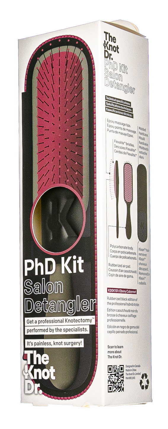 Зе Кнот Др. Набор расческа + щетка-очиститель PhD, цвет Cabernet, бордовый (The Knot Dr., The PhD) фото 2