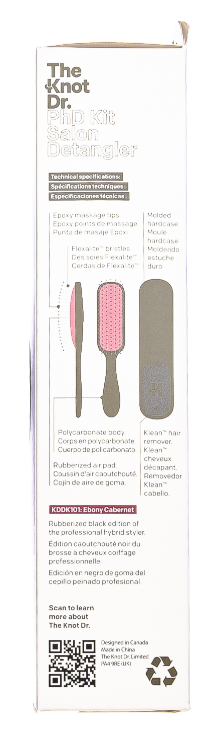 Зе Кнот Др. Набор расческа + щетка-очиститель PhD, цвет Cabernet, бордовый (The Knot Dr., The PhD) фото 3