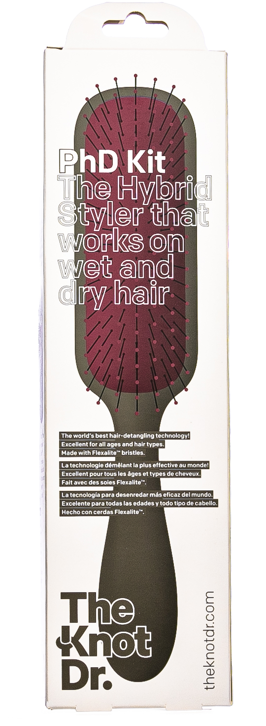 Зе Кнот Др. Набор расческа + щетка-очиститель PhD, цвет Cabernet, бордовый (The Knot Dr., The PhD) фото 4