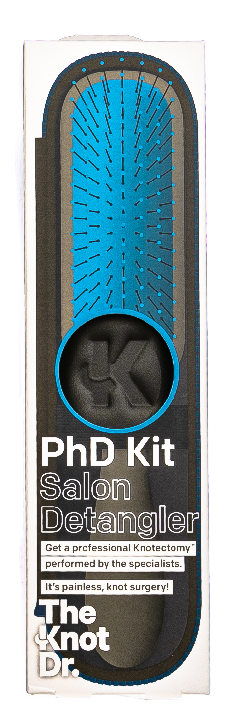 Зе Кнот Др. Набор расческа + щетка-очиститель PhD, цвет Sharkskin, синий (The Knot Dr., The PhD) фото 1