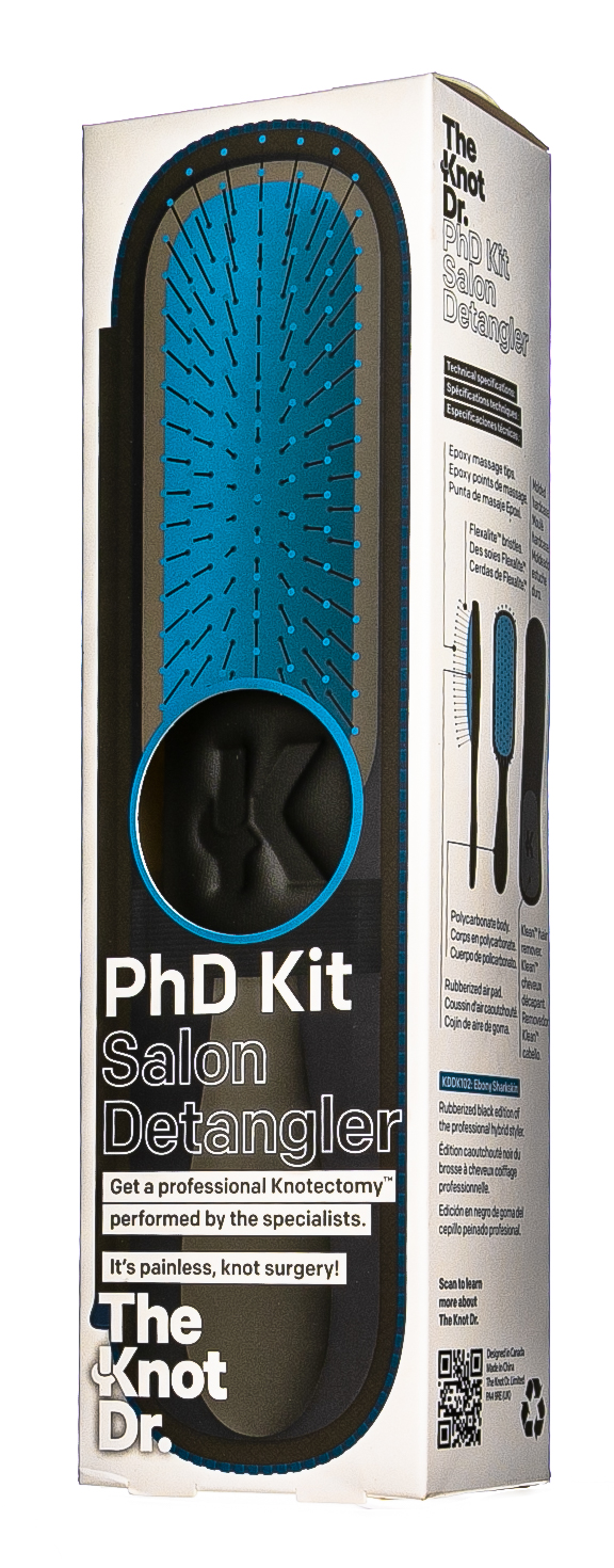 Зе Кнот Др. Набор расческа + щетка-очиститель PhD, цвет Sharkskin, синий (The Knot Dr., The PhD) фото 2