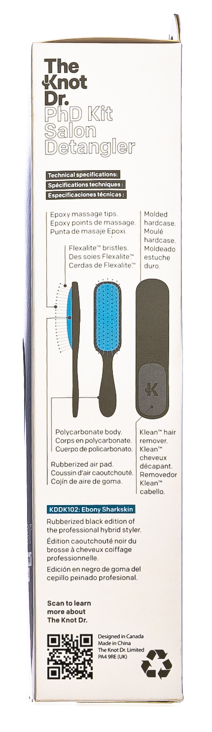 Зе Кнот Др. Набор расческа + щетка-очиститель PhD, цвет Sharkskin, синий (The Knot Dr., The PhD) фото 3