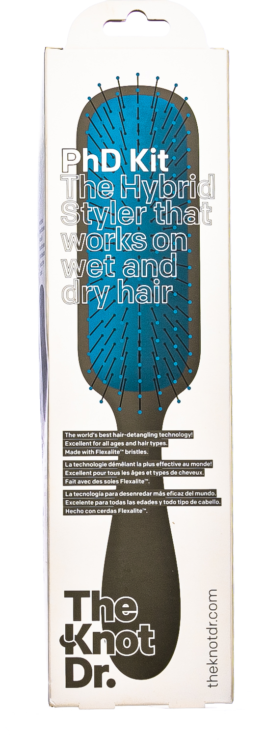 Зе Кнот Др. Набор расческа + щетка-очиститель PhD, цвет Sharkskin, синий (The Knot Dr., The PhD) фото 4