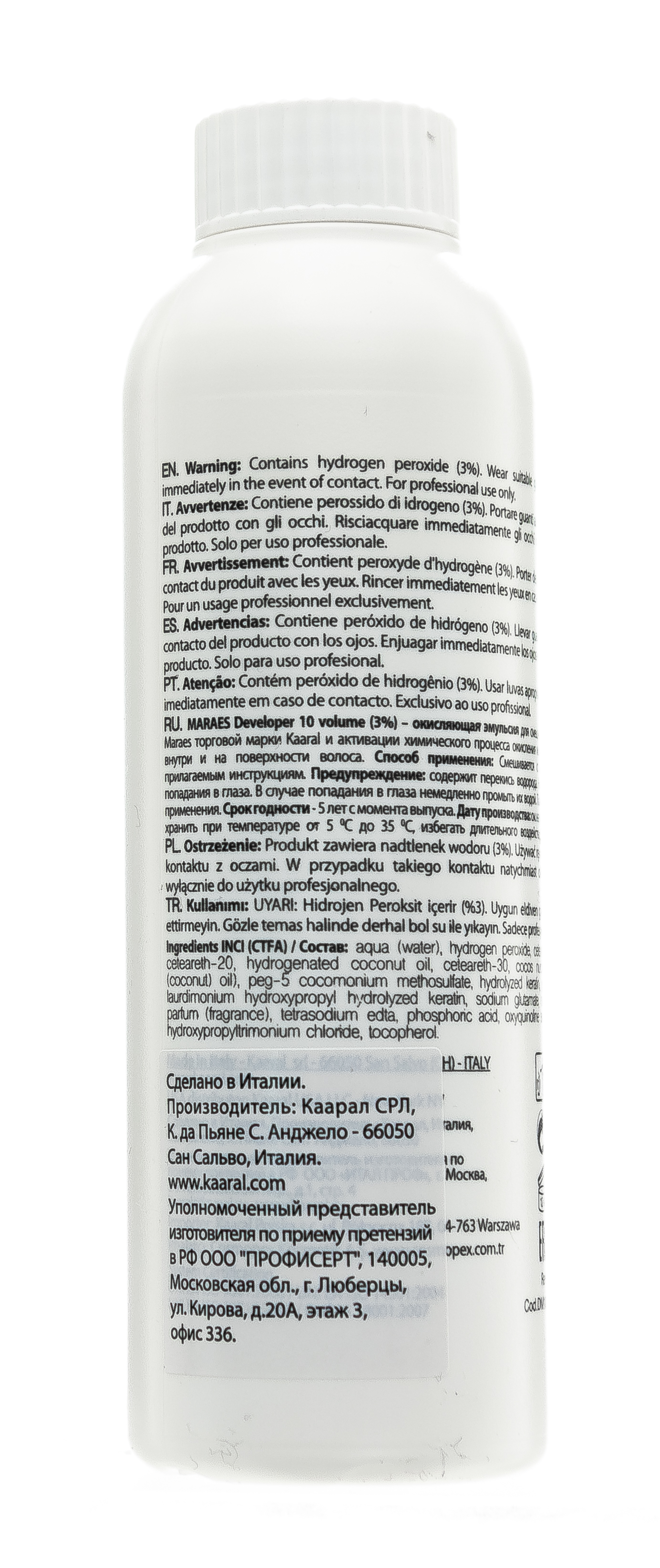 Каарал Окисляющая эмульсия 3% Developer 10 volume, 120 мл (Kaaral, Maraes) фото 2