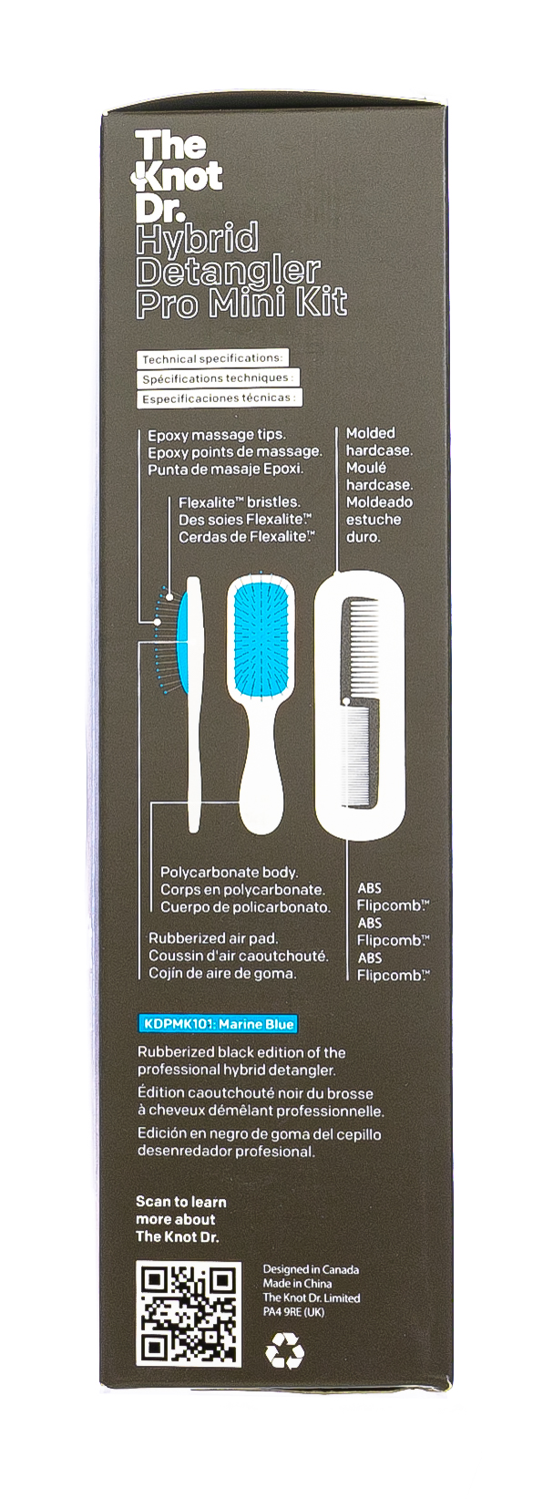 Зе Кнот Др. Набор из двух расчесок The Pro Mini Marine, голубая (The Knot Dr., The Pro Mini) фото 4