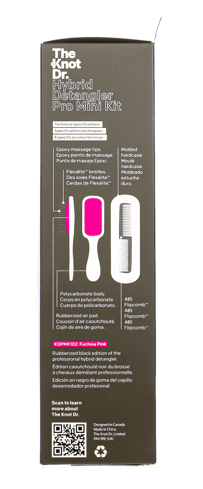 Зе Кнот Др. Набор из двух расчесок The Pro Mini Fuchsia, фуксия (The Knot Dr., The Pro Mini) фото 3