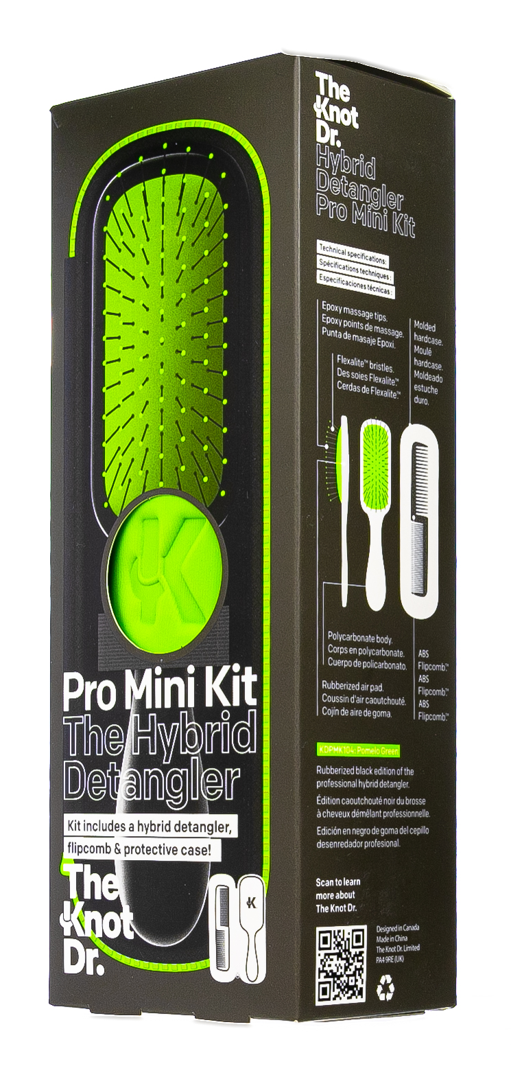 Зе Кнот Др. Набор из двух расчесок The Pro Mini Pomelo, салатовая (The Knot Dr., The Pro Mini) фото 2