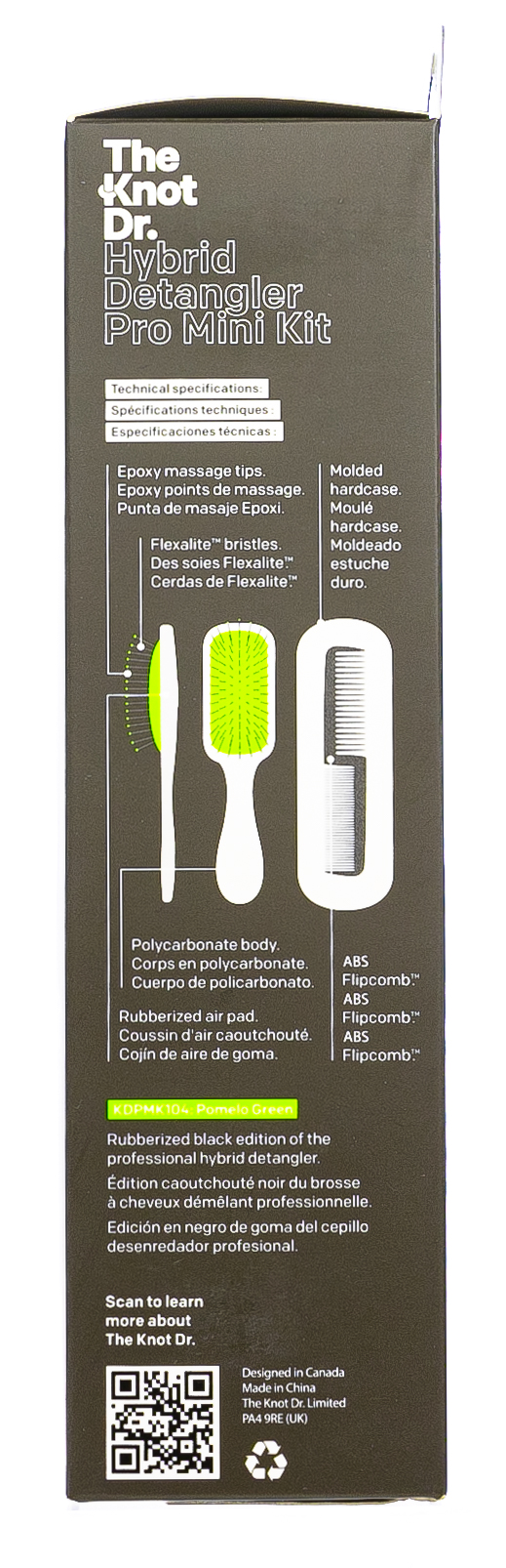 Зе Кнот Др. Набор из двух расчесок The Pro Mini Pomelo, салатовая (The Knot Dr., The Pro Mini) фото 3