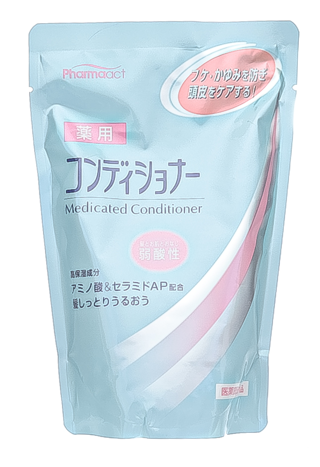 Кумано Косметикс Шампунь слабокислотный против перхоти и зуда кожи головы Medicated Rinse In Shampoo Pharmaact, сменный блок 350 мл (Kumano Cosmetics, Шампуни для волос) фото 1