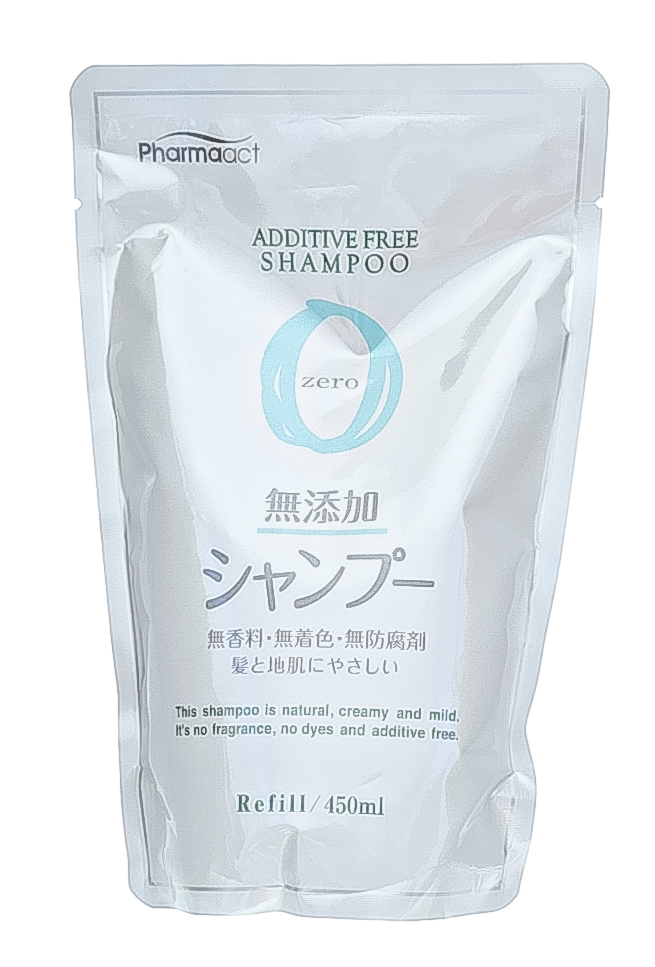 Kumano Cosmetics Шампунь на растительной основе для чувствительной кожи головы Pharmaact Mutenka Zero, сменный блок 450мл (Kumano Cosmetics, Шампуни для волос)