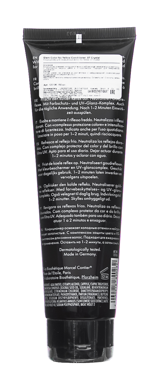 Ля Биостетик Кондиционер для окрашенных волос Glam Color No Yellow Conditioner .07 Crystal, 150 мл (La Biosthetique, Glam Color) фото 2