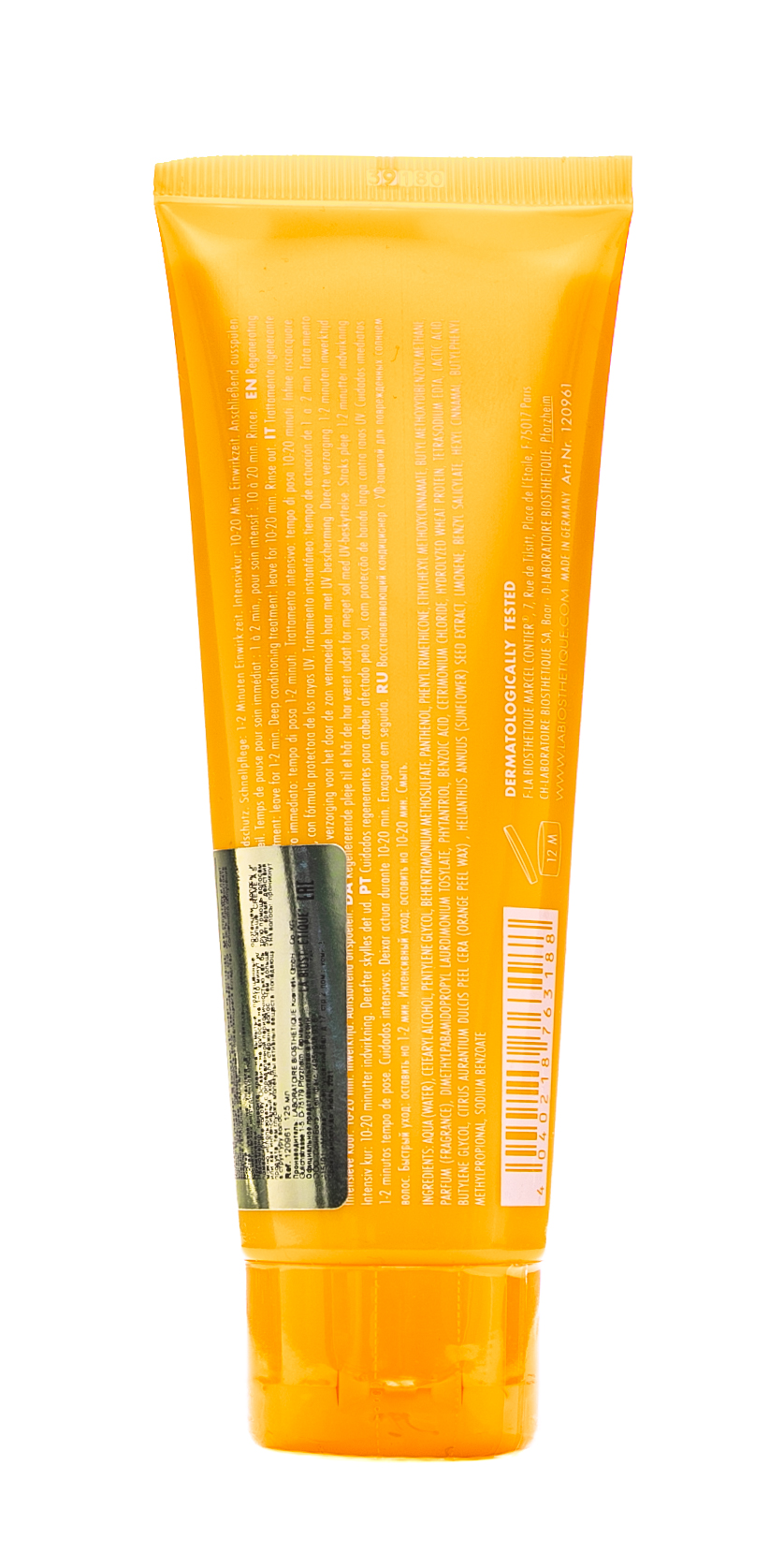 Ля Биостетик Восстанавливающий крем-кондиционер с УФ-защитой для поврежденных солнцем волос Soleil Creme, 125 мл (La Biosthetique, Methode Soleil) фото 1