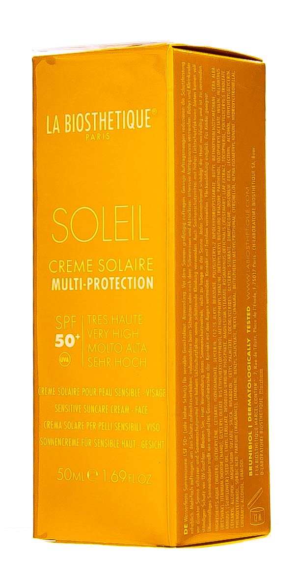 Ля Биостетик Водостойкий солнцезащитный крем для лица с высокоэффективной системой SPF 50+ 50 мл (La Biosthetique, Methode Soleil) фото 2