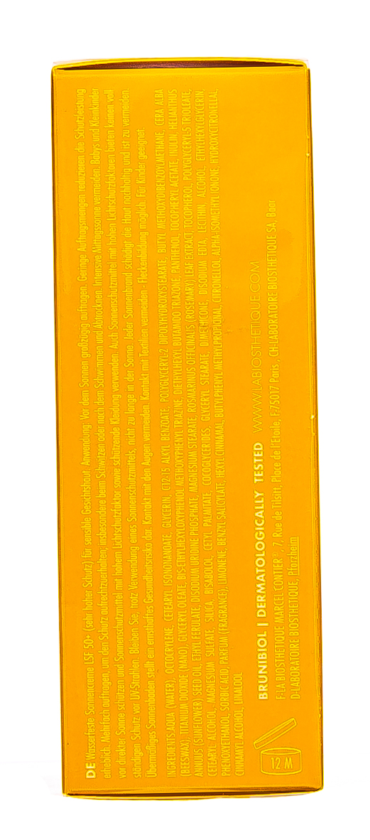 Ля Биостетик Водостойкий солнцезащитный крем для лица с высокоэффективной системой SPF 50+ 50 мл (La Biosthetique, Methode Soleil) фото 3