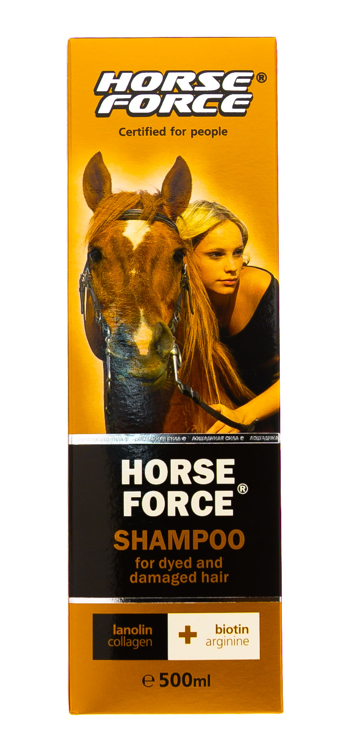Лошадиная сила Шампунь для окрашенных волос с коллагеном ланолином 500 мл (Лошадиная сила, Horseforce) фото 1