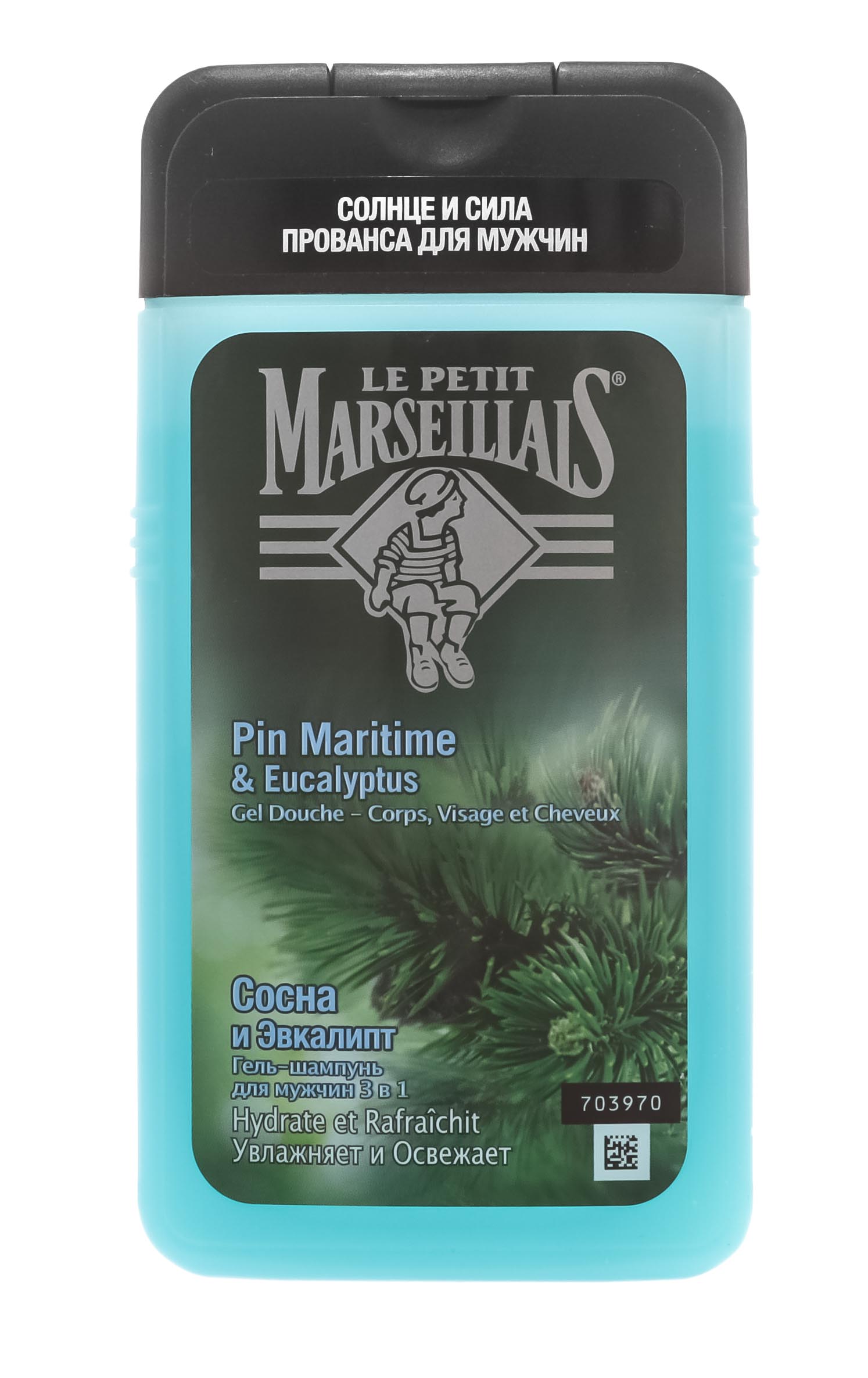  Гель-шампунь для мужчин Сосна и Эвкалипт 3 в 1 250 мл (LE PETIT MARSEILLAIS, Для тела) фото 1