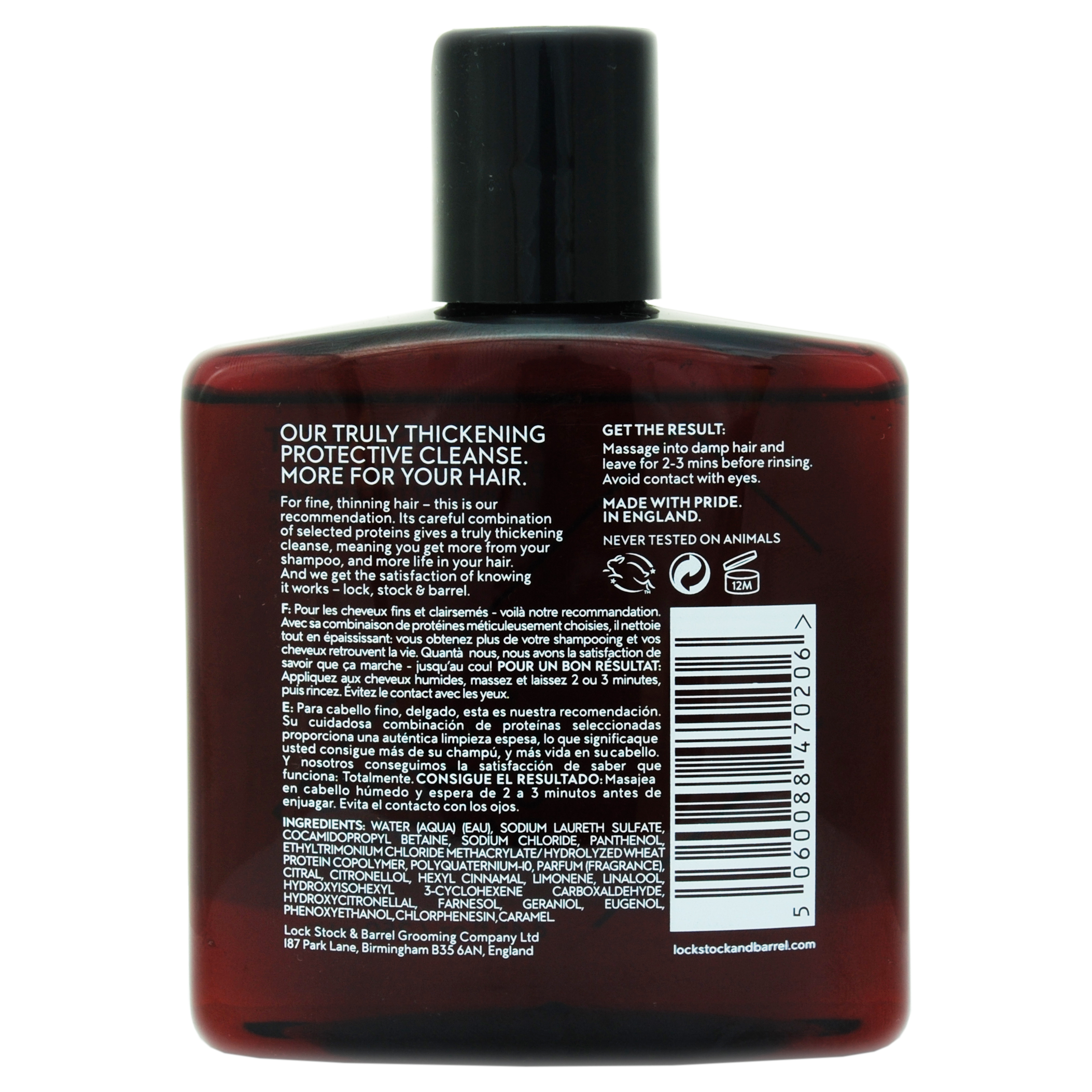 Лок Сток Энд Баррел Мужской шампунь укрепляющий с протеином Reconstruct Thickening Shampoo, 250 мл (Lock Stock & Barrel, Reconstruct) фото 2