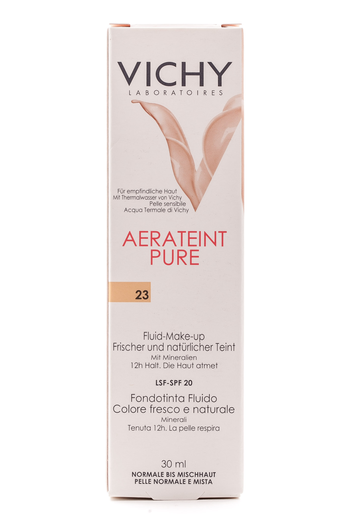 Виши Тональный флюид Аэротон Пюр для нормальной и смешанной кожи  тон 23 30 мл (Vichy, Aera Teint Pure) фото 3