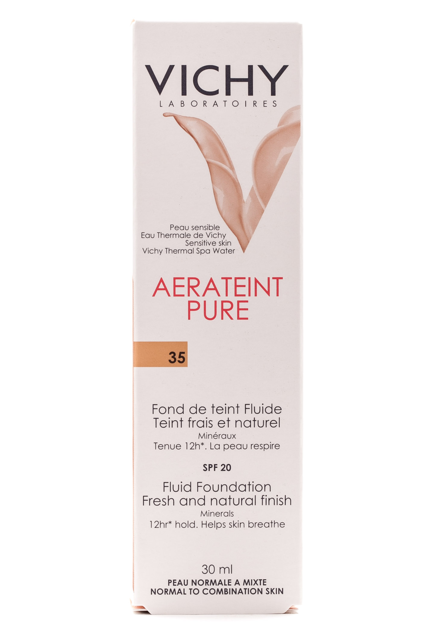 Виши Тональный флюид Аэротон Пюр для нормальной и смешанной кожи  тон 35 30 мл (Vichy, Aera Teint Pure) фото 2