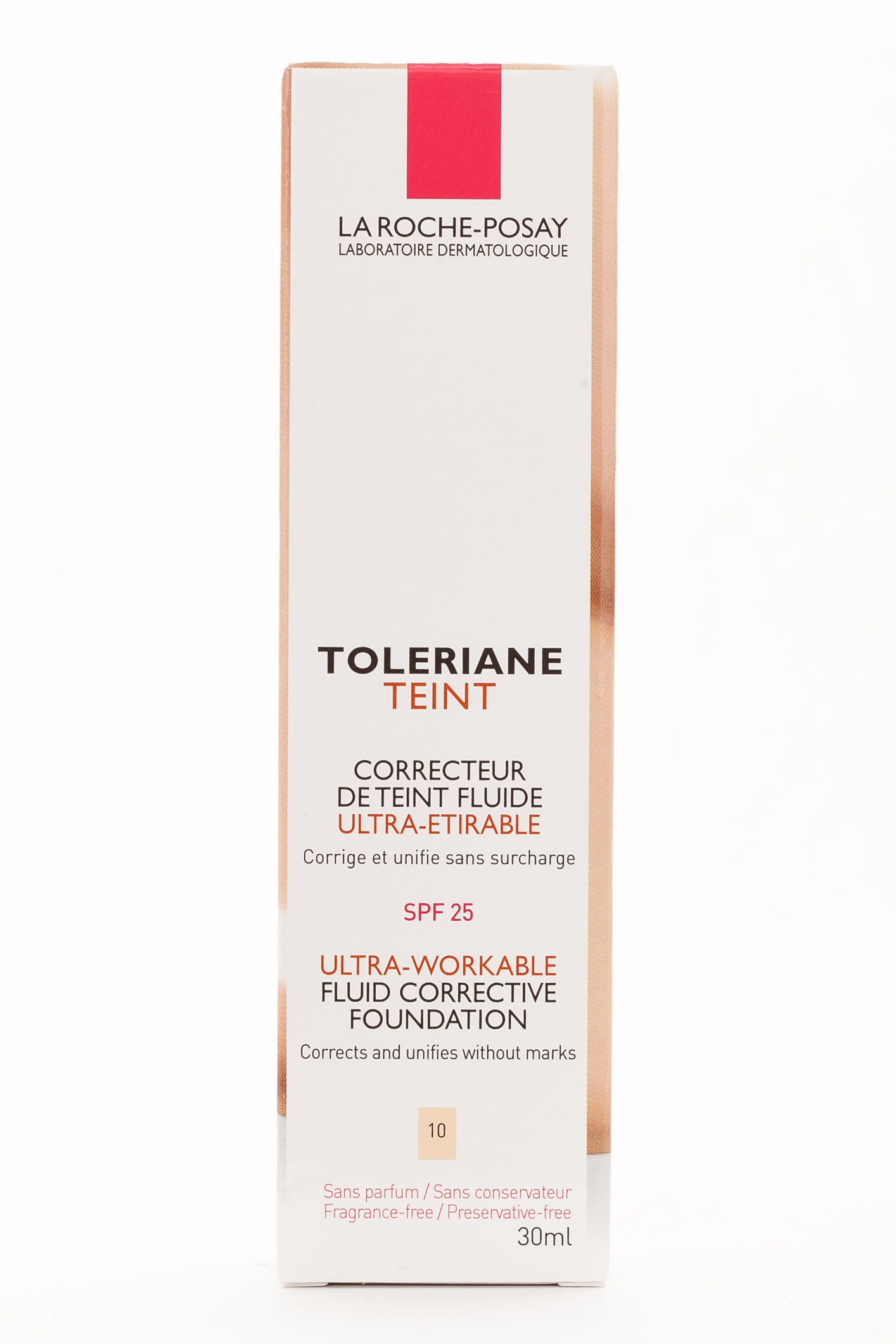 Ля Рош Позе Крем тональный жидкий для чувствительной кожи Толеран Тон Флюид.SPF25. Оттенок 10 слоновая кость. (La Roche-Posay, Toleriane) фото 1