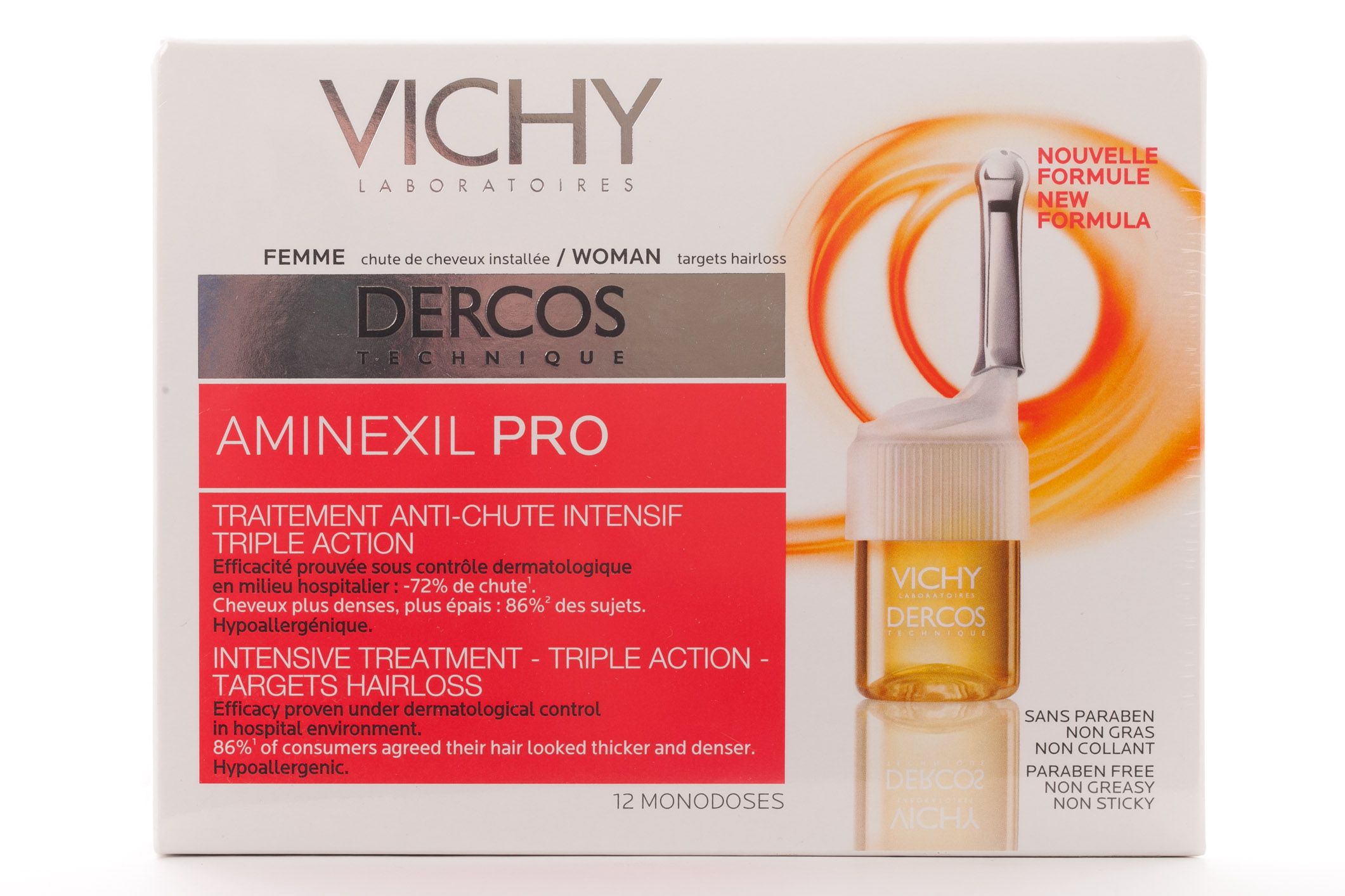Виши Интенсивное средство против выпадения волос для женщин Аминаксил Pro 12 ампул (Vichy, Dercos Aminexil) фото 2