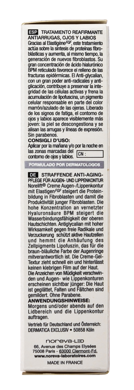 Норева Хроно-филлер Укрепляющий крем для ухода за кожей глаз и губ 10 мл (Noreva, Norelift) фото 3