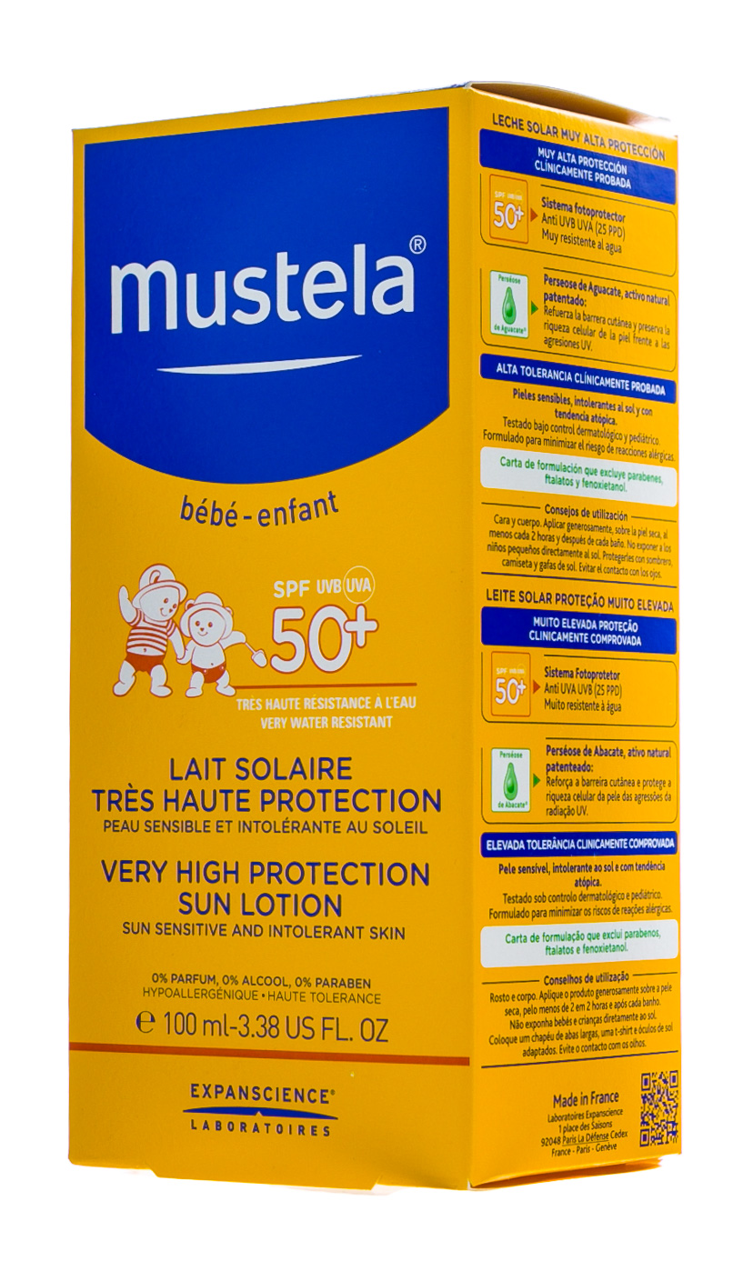 Мустела Бебе Солнцезащитное молочко с очень высокой степенью защиты SPF 50+, 100 мл (Mustela, Sun) фото 9