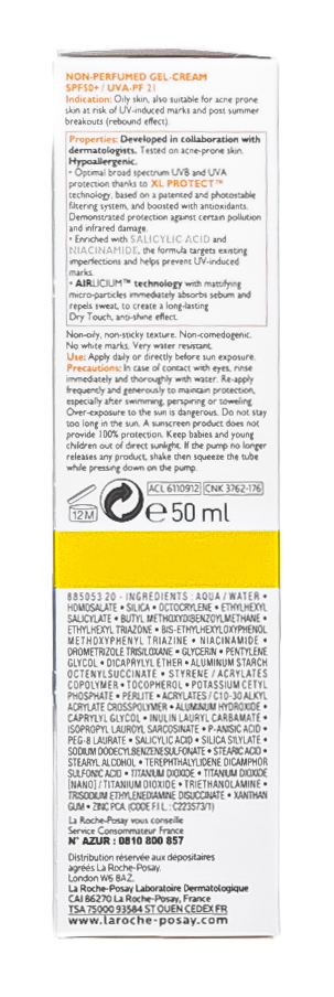 Ля Рош Позе Гель-крем для жирной, проблемной и склонной к акне кожи лица SPF 50+, 50 мл (La Roche-Posay, Anthelios) фото 4
