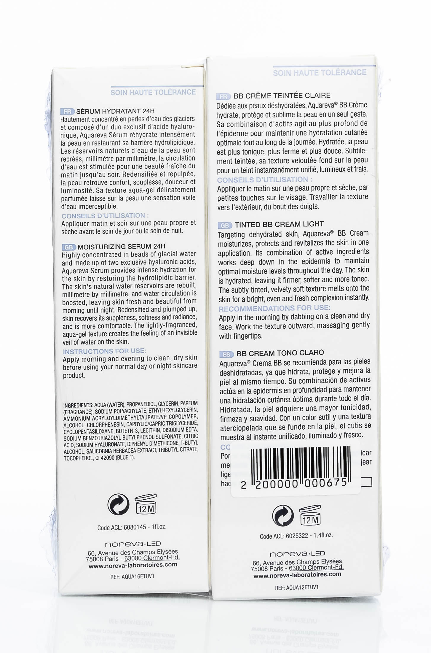 Норева Набор: Акварева Увлажняющая сыворотка 30 мл + Акварева ВВ Крем светлый тон 40 мл (Noreva, Aquareva) фото 4