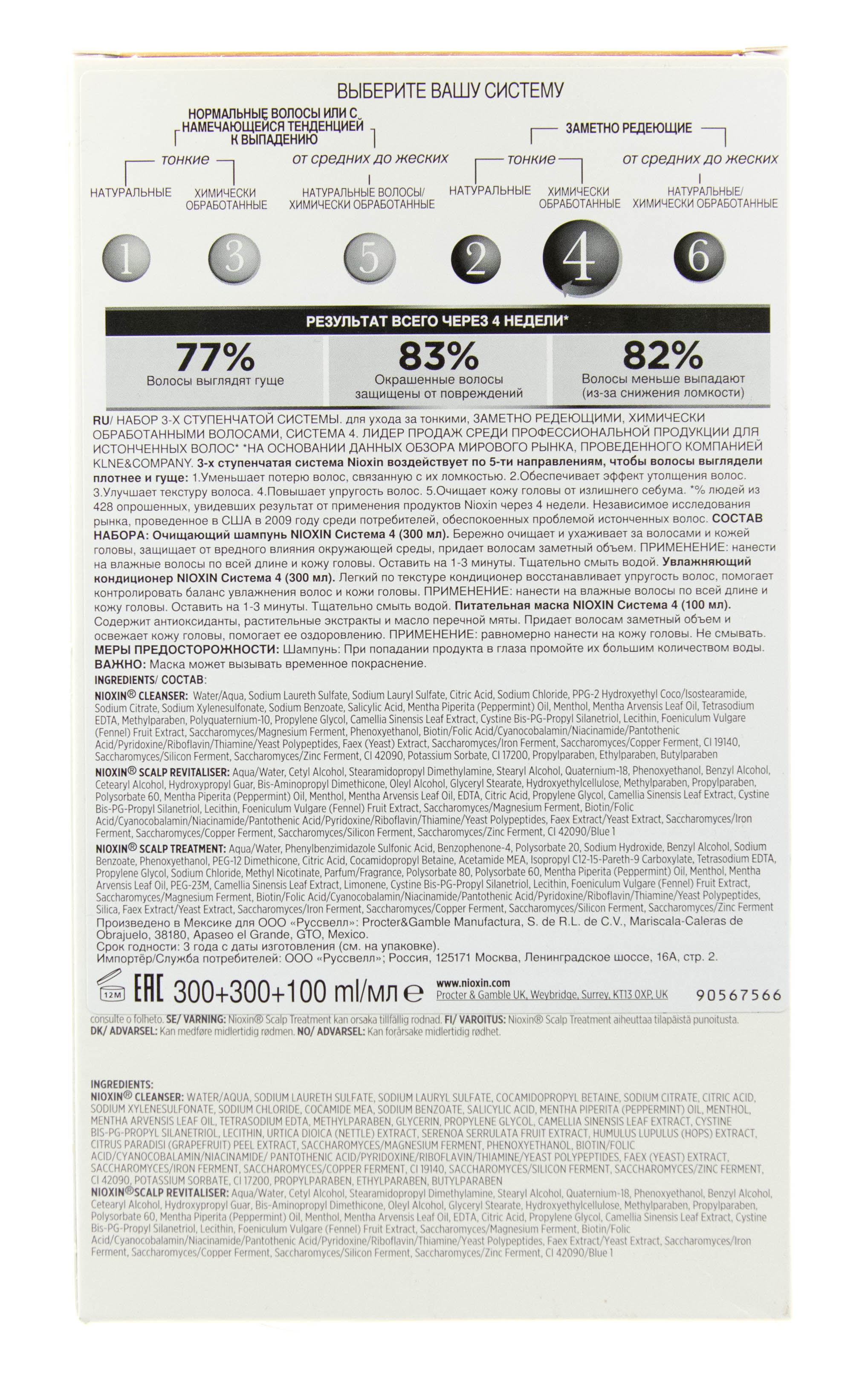 Ниоксин Набор 3х-ступенчатая система System 4, XXL-формат (Nioxin, System 4) фото 8