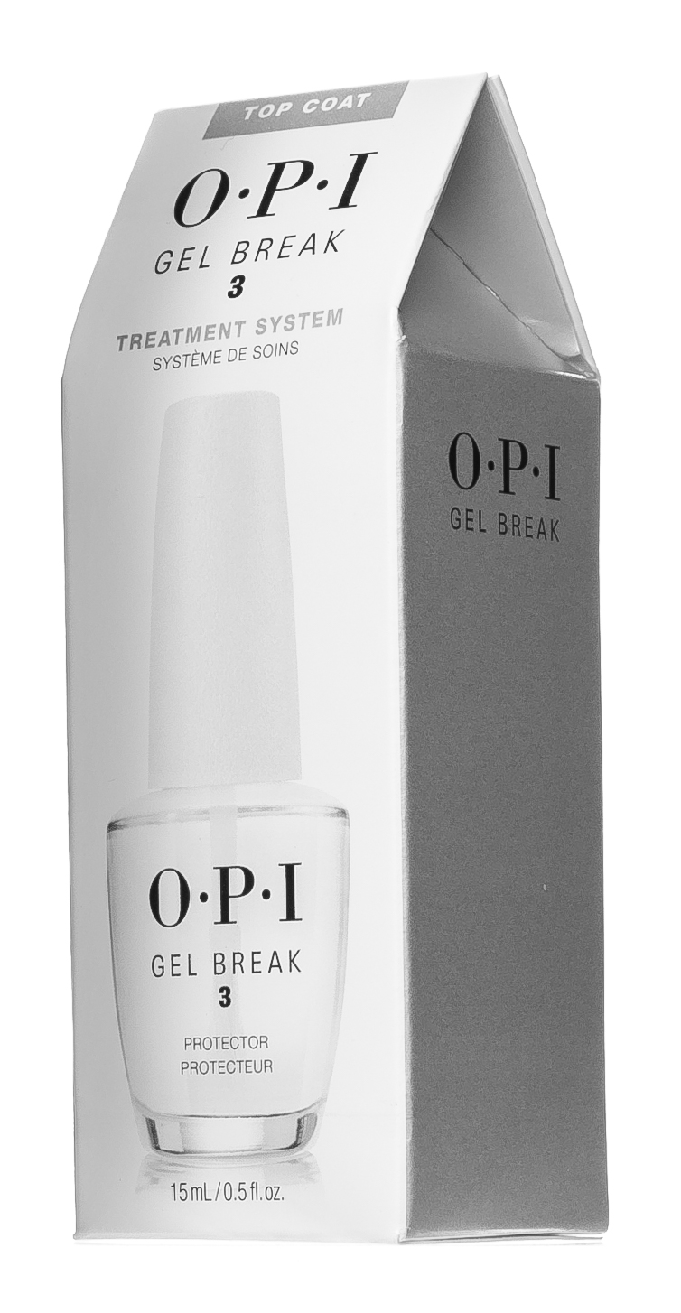 Опи Защищающее верхнее покрытие с глянцевым финишем Gel Break Protector Top Coat 15 мл (O.P.I, Уход за ногтями) фото 2