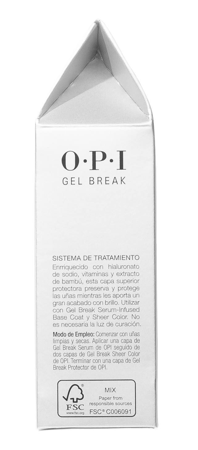 Опи Защищающее верхнее покрытие с глянцевым финишем Gel Break Protector Top Coat 15 мл (O.P.I, Уход за ногтями) фото 5