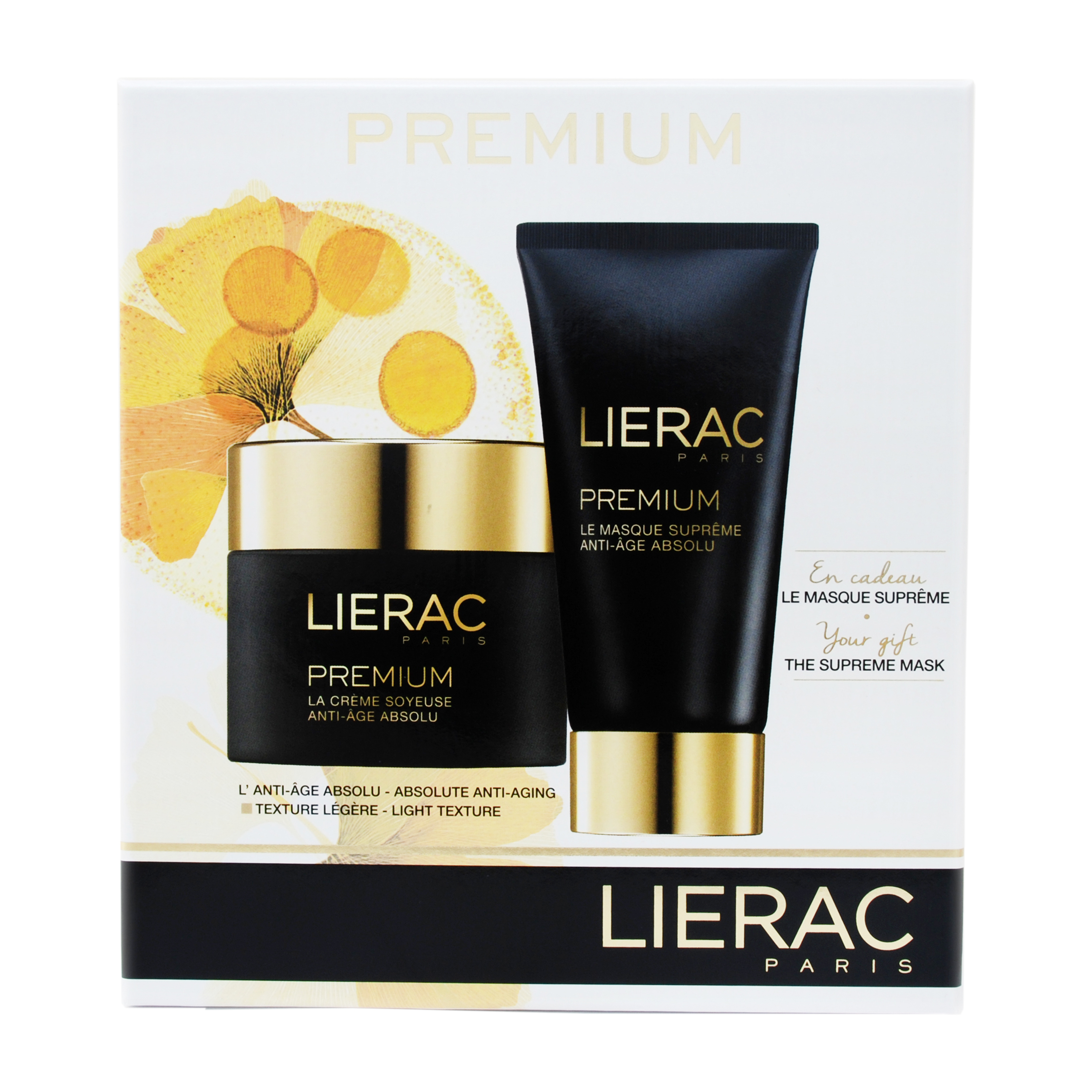 Лиерак Премиум: Крем Бархатистая текстура 50 мл + Маска с гиалуроновой кислотой 75 мл (Lierac, Premium) фото 1