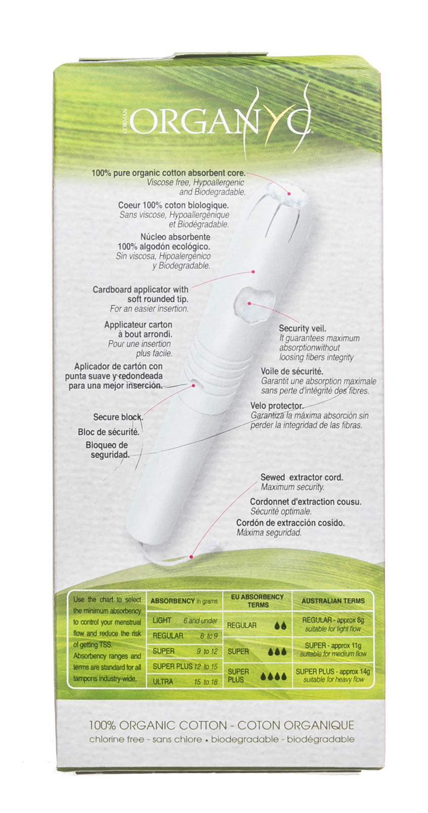 Органик Тампоны Супер, с аппликатором, 14шт (Organyc, female hygiene) Органик Тампоны Супер, с аппликатором, 14шт (Organyc, female hygiene) фото 4