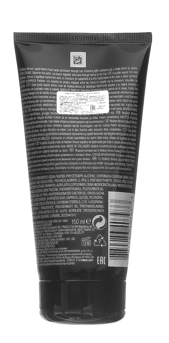 Редкен Брюс Жидкая матирующая паста для укладки Liquid Matte Paste, 150 мл (Redken Brews, Brews) фото 2
