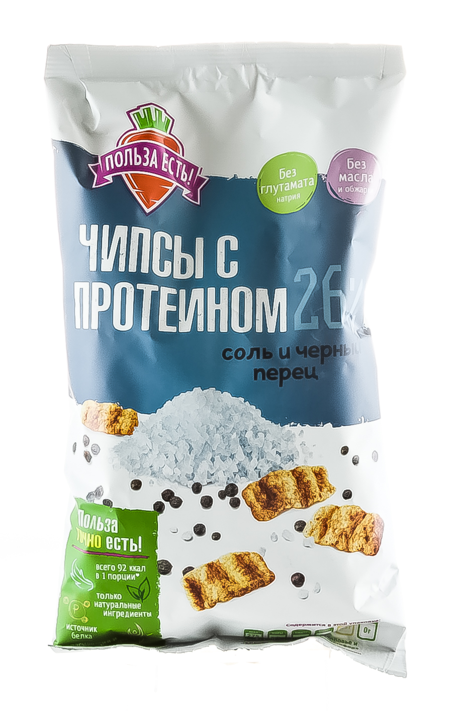 Рационика Чипсы с протеином соль, черный перец 90 г (Racionika, Польза есть) фото 1