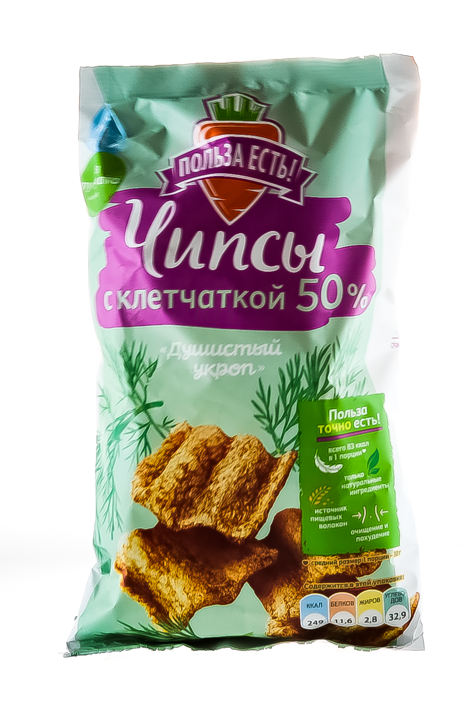 Рационика Чипсы с клетчаткой Душистый укроп 90 г (Racionika, Польза есть) Рационика Чипсы с клетчаткой Душистый укроп 90 г (Racionika, Польза есть) фото 1