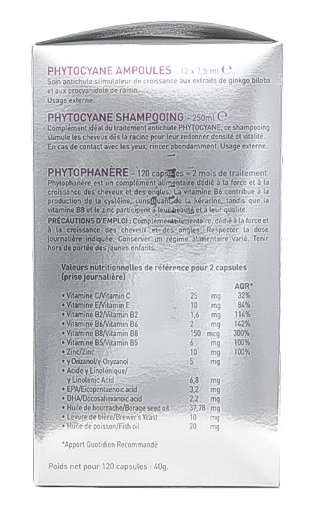 Фито НАБОР: Фитоциан ампулы 12 + Фитофанер 120 + Фитоциан шампунь 250 мл (Phyto, Средства против выпадения волос) фото 4