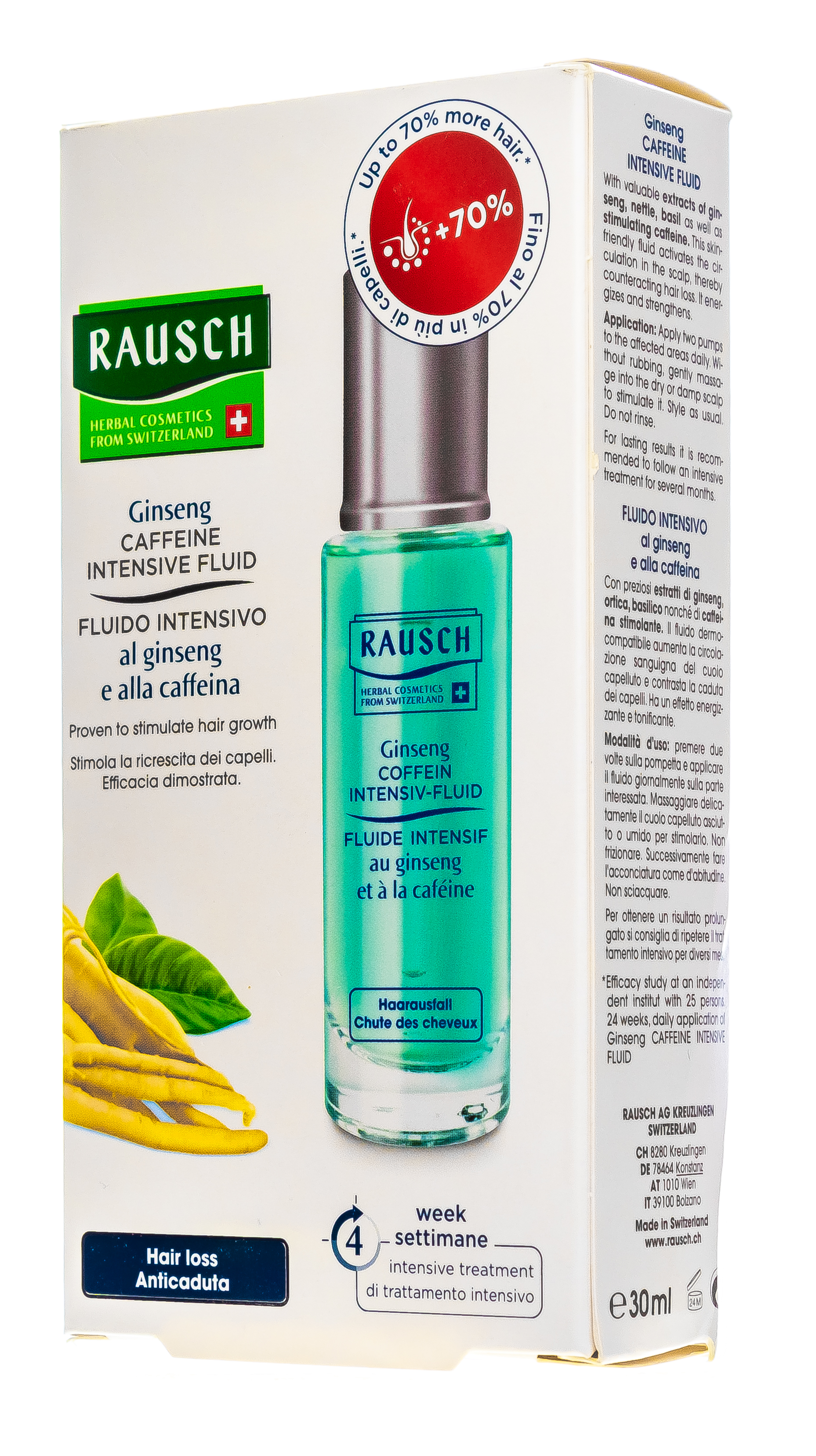 Рауш Концентрат для роста волос с кофеином и женьшенем, 30 мл (Rausch, От выпадения волос) фото 7