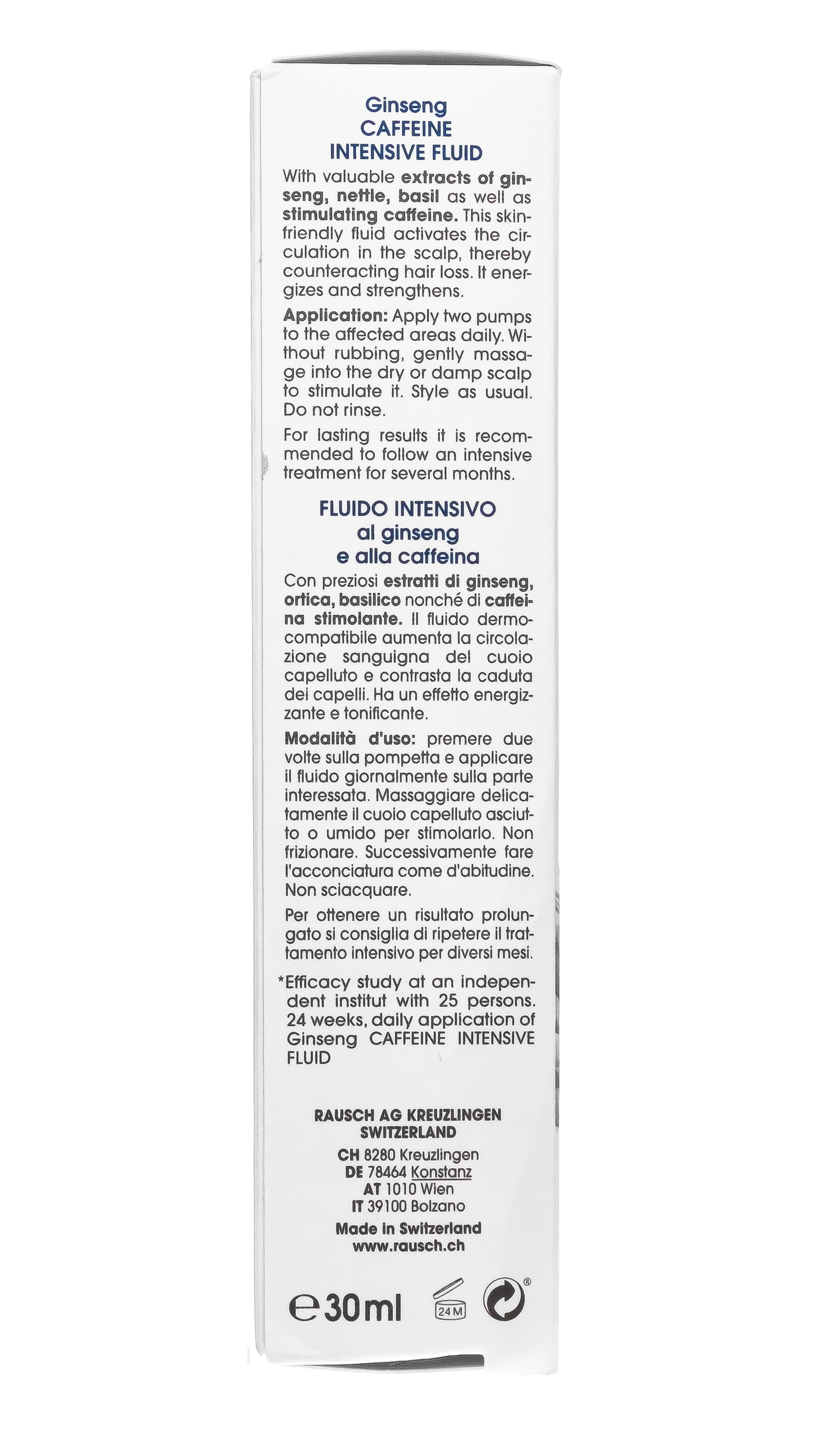 Рауш Концентрат для роста волос с кофеином и женьшенем, 30 мл (Rausch, От выпадения волос) фото 8