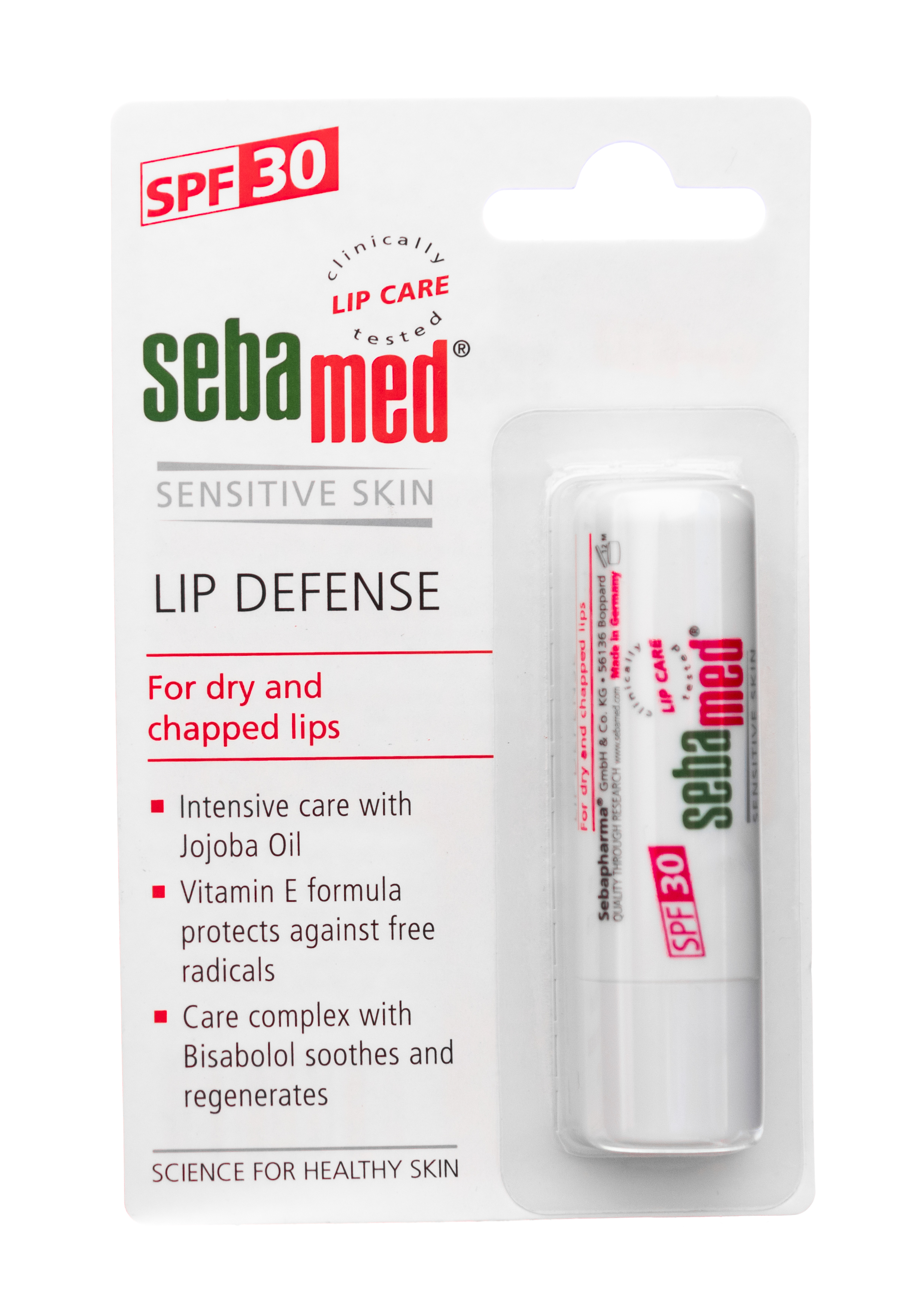 Себамед Помада для губ гигиеническая Sensitive Skin  SPF30, 4,8 гр. (Sebamed, Sensitive Skin) фото 1