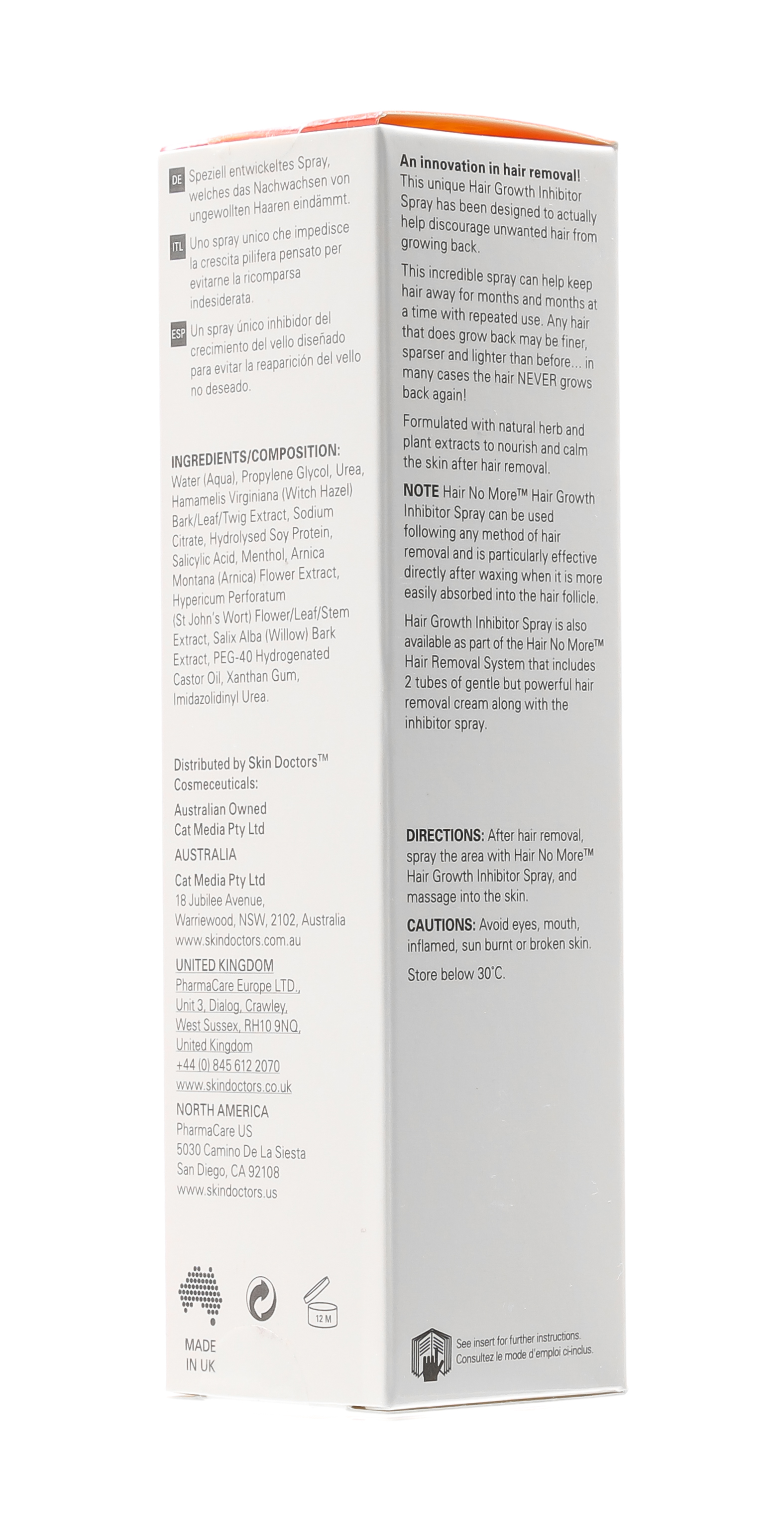 Скин Докторс Лосьон – спрей  для замедления и предотвращения роста волос  120 мл (Skin Doctors, Hair No More) фото 5