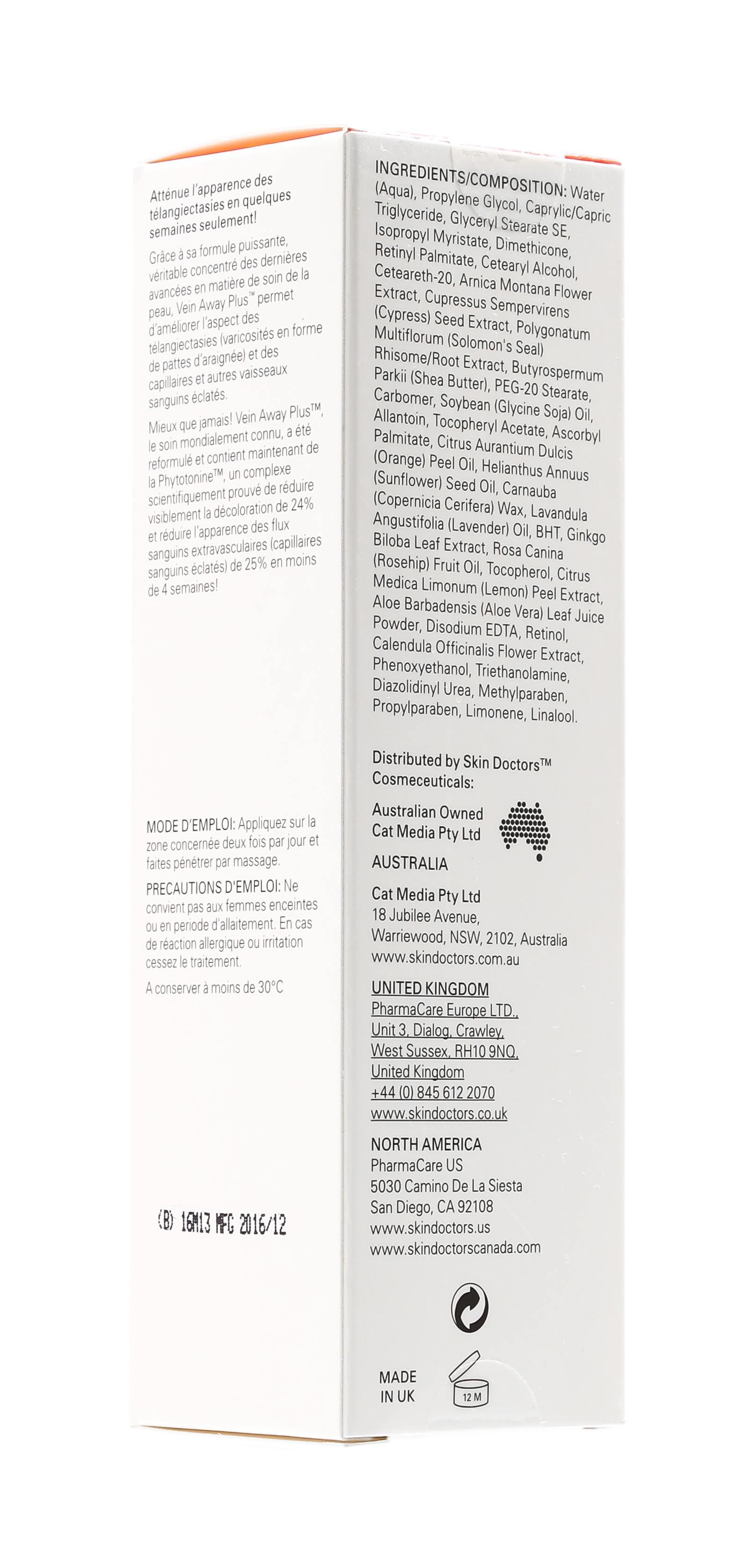 Скин Докторс Крем для тела против сосудистых звездочек, проявляющихся поврежденных капилляров и послеоперационных (Skin Doctors, Vein Away) фото 8