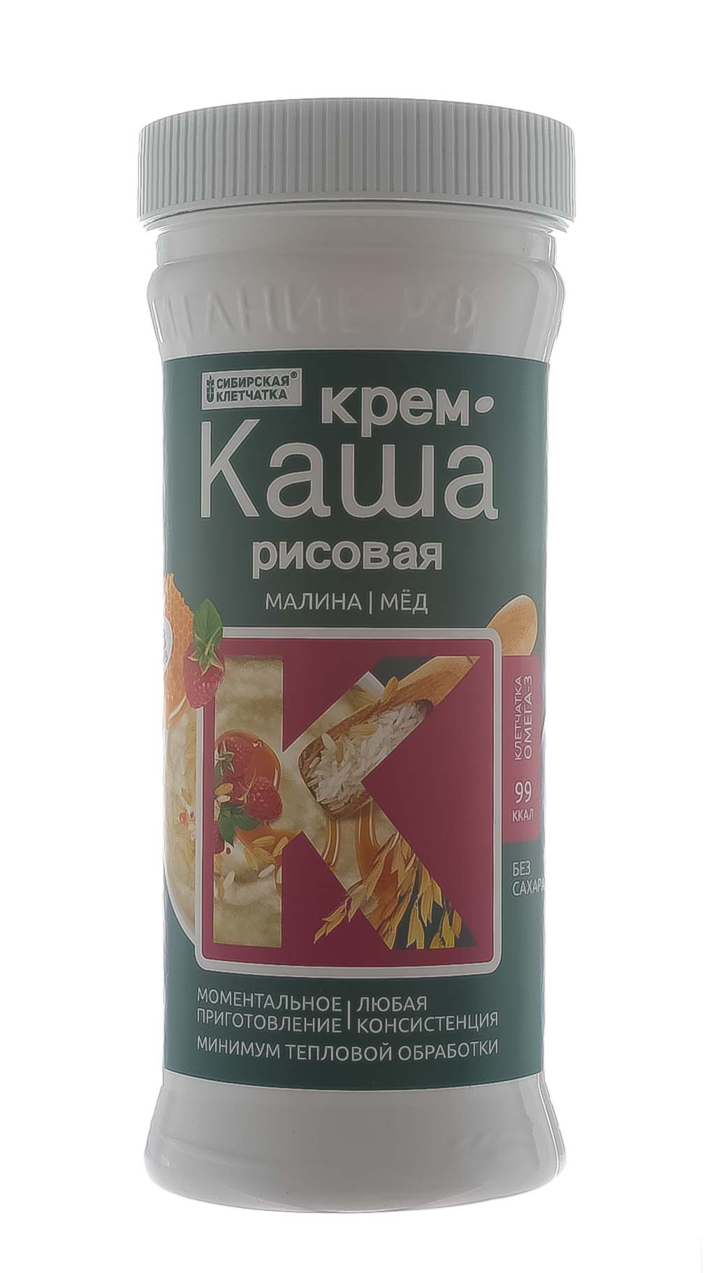  Крем каша рисовая с клубникой и витаминами, 400 гр (Сибирская клетчатка, Здоровое питание) фото 2