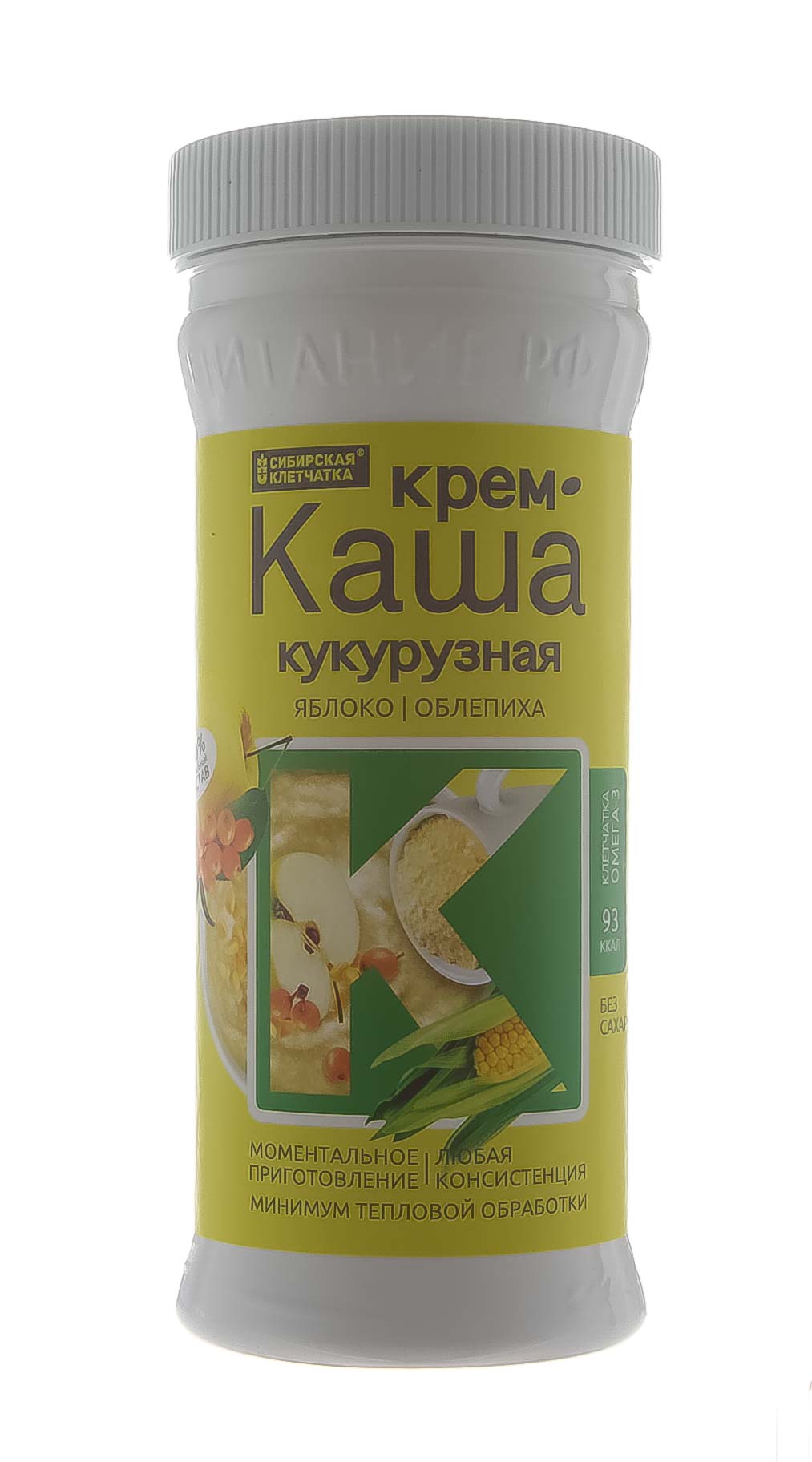  Крем каша кукурузная с ягодами (яблоко, облепиха), 350 гр (Сибирская клетчатка, Здоровое питание) фото 2